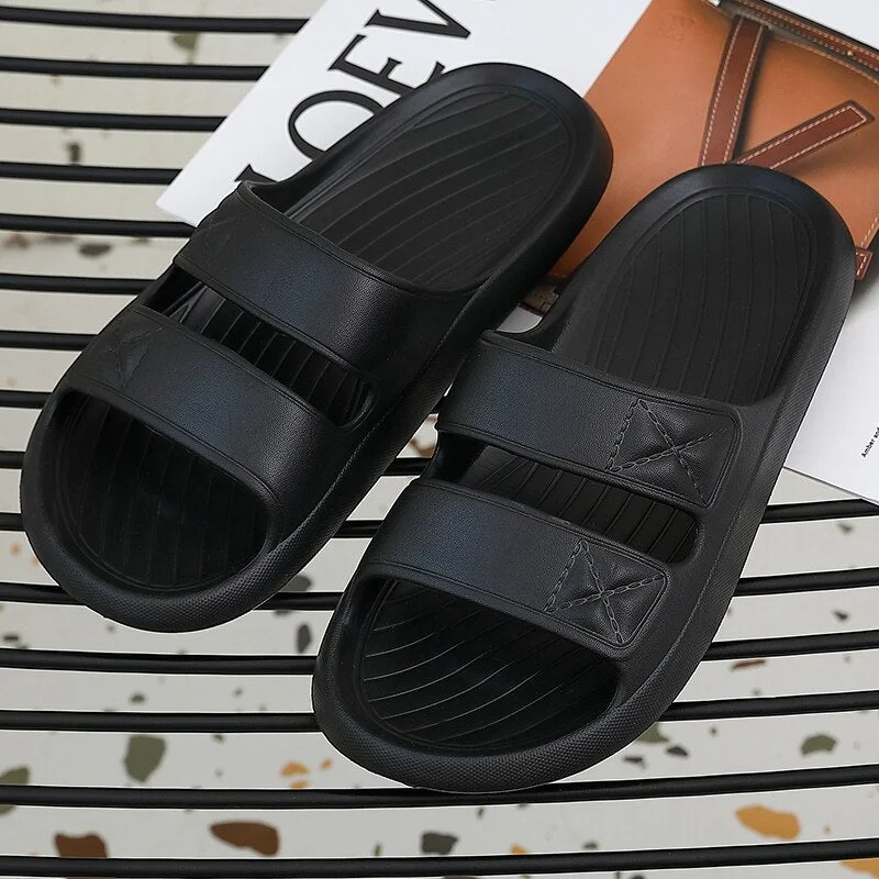 Summer Women Flip Flops Slippers Solid Thick EVA Platform Non-Slip Heel Sandals Home Outdoor Beach Couples Men's Ladies Shoes