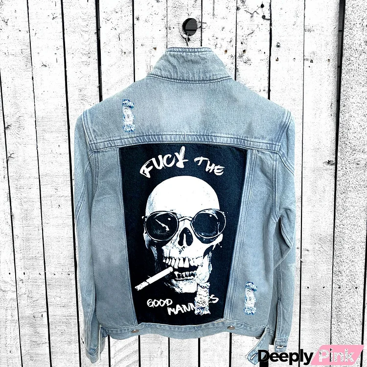 Men's Fashion Skull Pattern Printed Slim Jacket