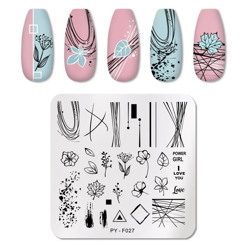 PICT YOU Valentine's Day Nail Stamping Plates Rose Flower Love Pattern Nail Art Plate Overprint Stamp Stencils Design Molds-Nail Inspo