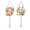 2pcs Flower Bunny Diamond Painting Double-sided Crystal Window Suncatcher Craft Set Birthday Gifts Home Garden Decor Hanging Kit