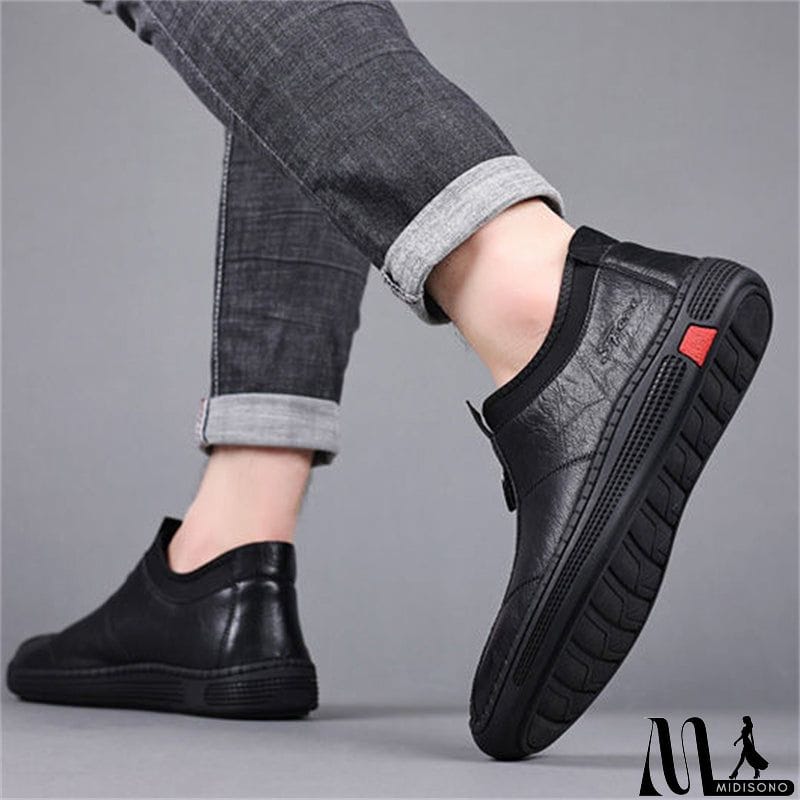 MidiSono - Men's Autumn Comfy Breathable Slip-on Business Genuine Leather Shoes
