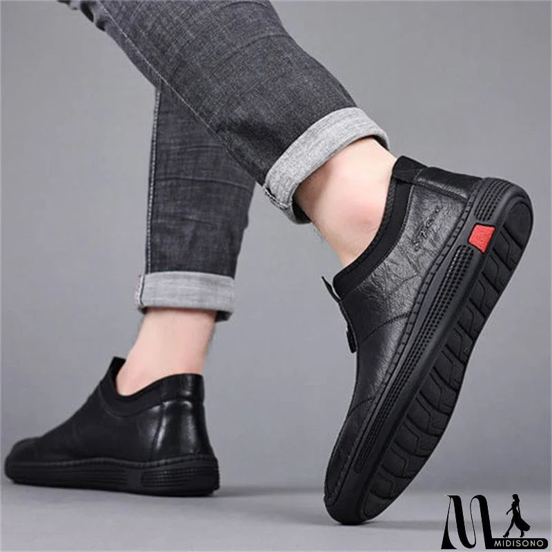 MidiSono - Men's Autumn Comfy Breathable Slip-on Business Genuine Leather Shoes