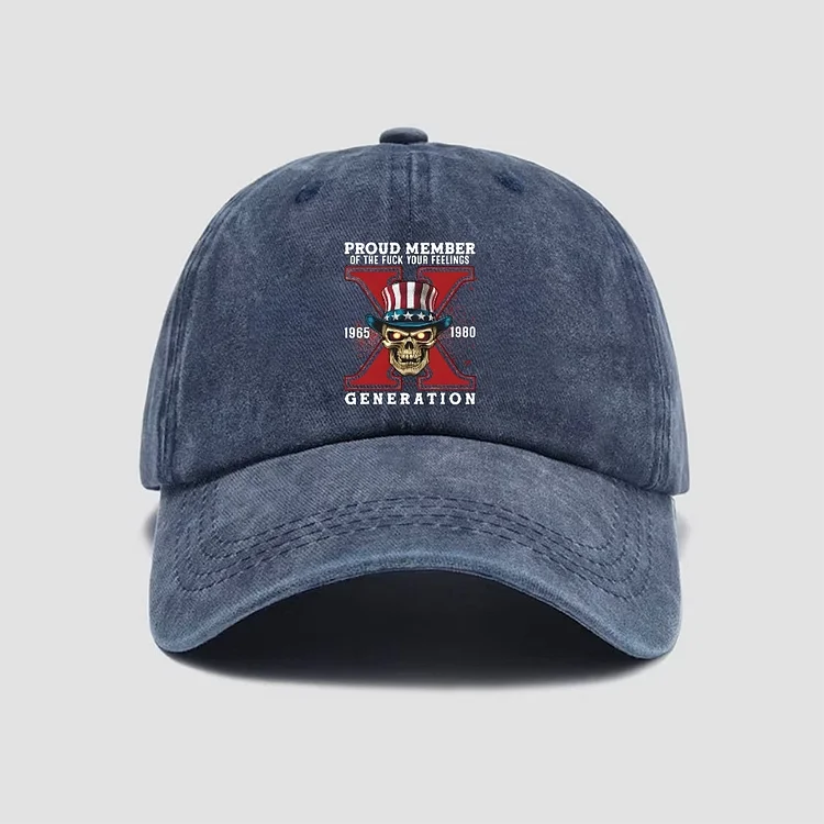 Gen X Skull Unisex Hat EST Cap Towside Printing