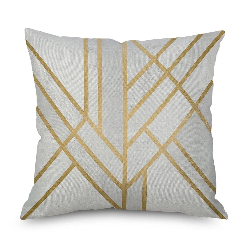 Nordic Marble Geometric Printed Cushion Cover Polyester Throw Pillow Cases for Sofa Car Black Home Decorative Pillowcase 45*45cm