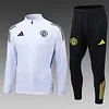 Joyfball 2025/2026 Manchester United Long Zipped Jacket White Football Jersey 1:1 Thai Quality