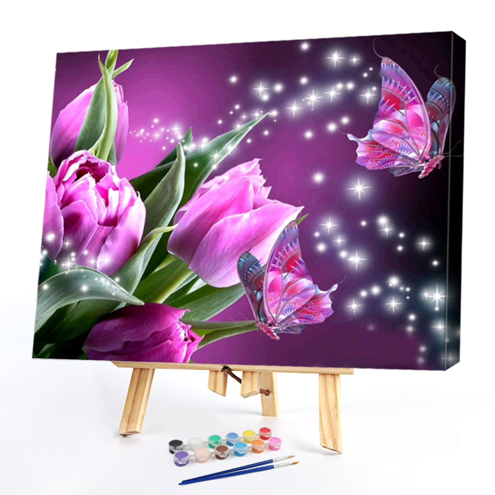 

40*50CM Paint By Numbers-Flowers Butterflies, 501 Original