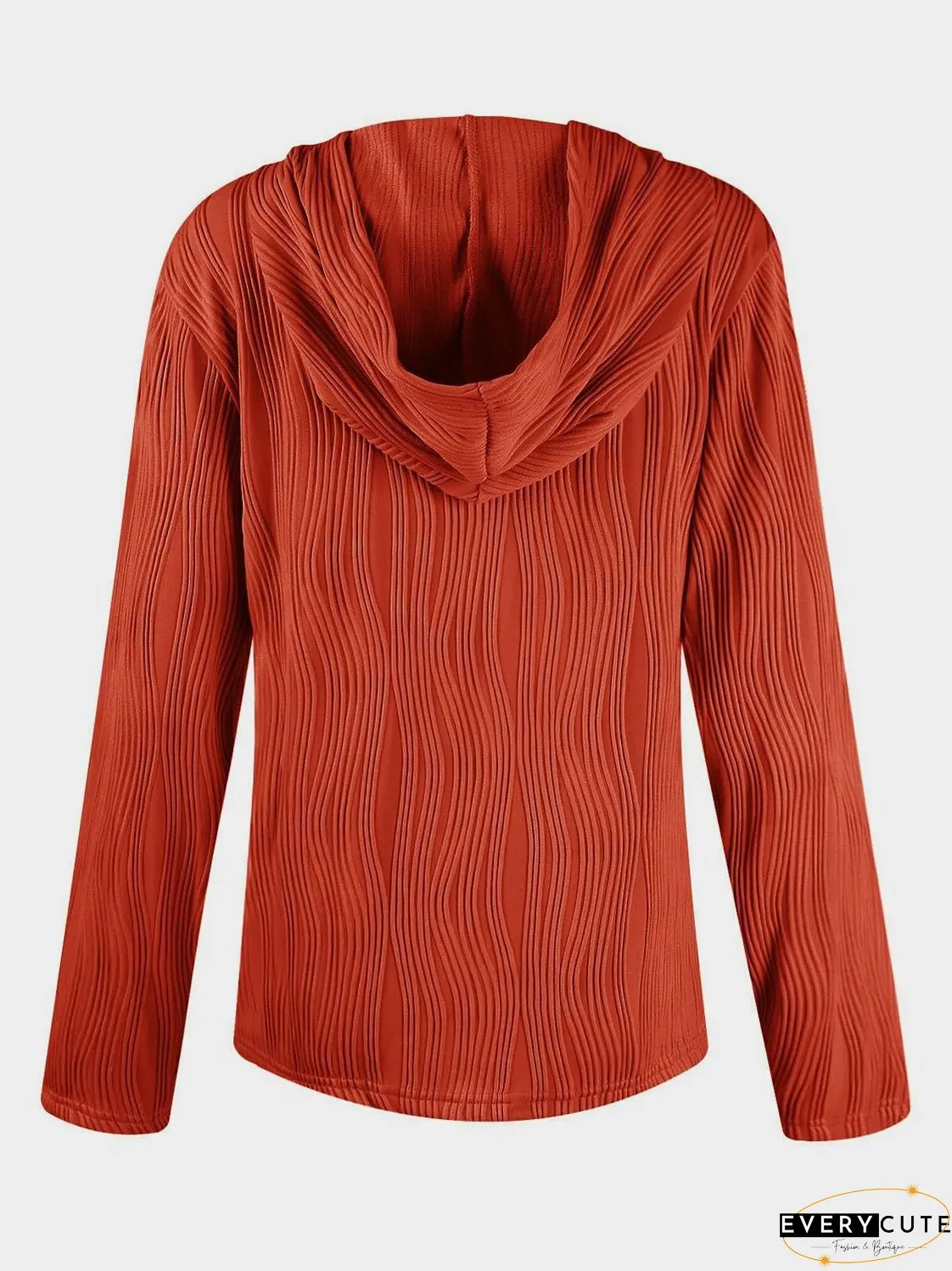 Textured Long Sleeve Hoodie