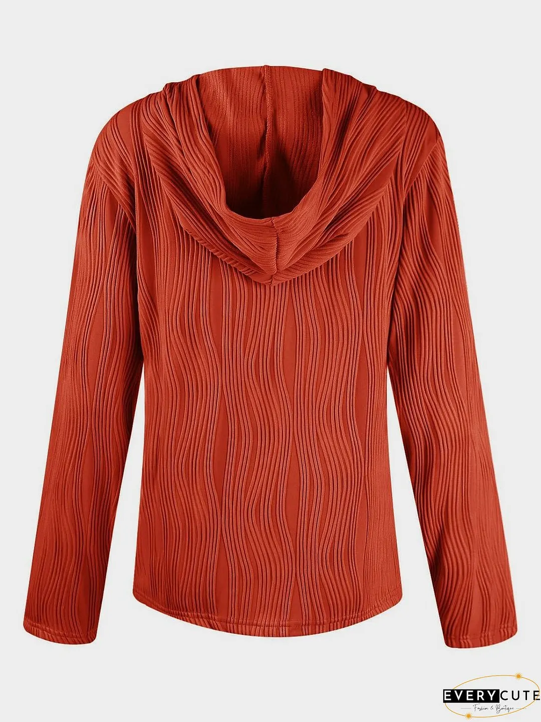 Textured Long Sleeve Hoodie