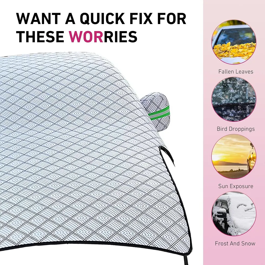 Car sunshade cover, windshield, hood, and front window all-season protection, waterproof, dustproof, and frost-proof car fabric.
