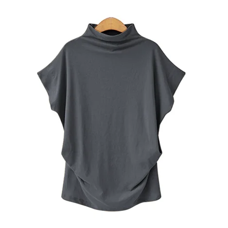 Women's Autumn Half Turtleneck Casual Short Sleeve T-Shirt