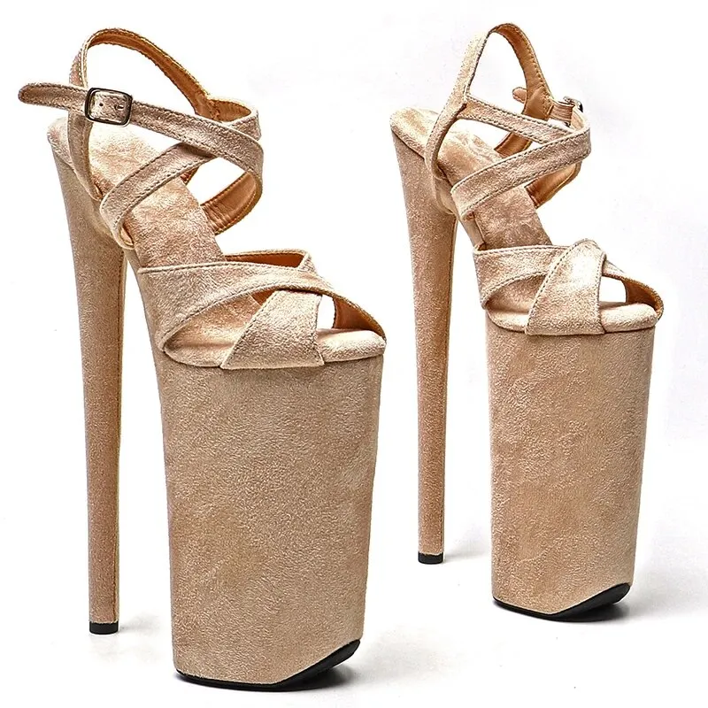 VCshoes 26CM/10inches Suede Upper Trend Fashion Exotic High Heel Platform Pole Dance Sandals Shoes