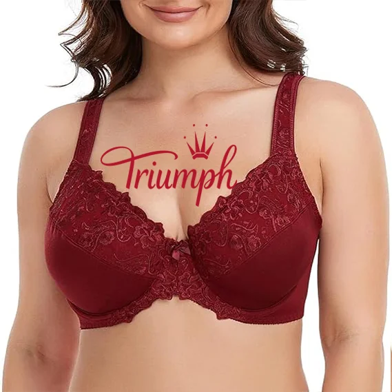Triumph - 3 bucăți 🔥Sutien de dama cu dantela florala marime plus