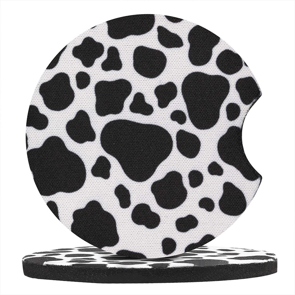 Cow Pattern Car Rubber Coaster(4 PCS)