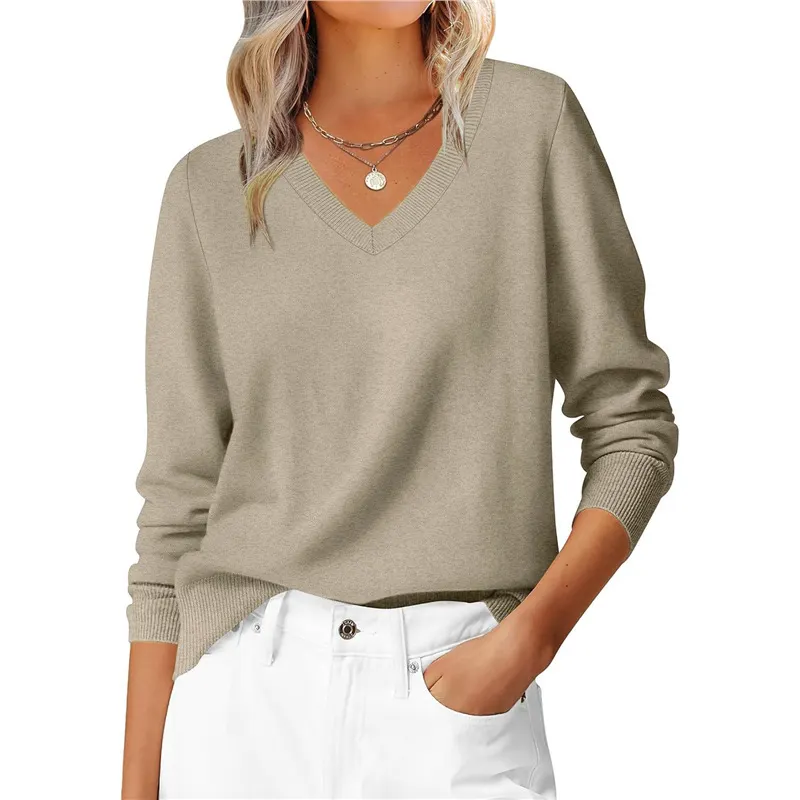 Athvotar Athvotar Autumn And Winter Leisure Jacket Classic Fashion Temperament Long-Sleeved V-Neck Large-Size Knitted Shirt