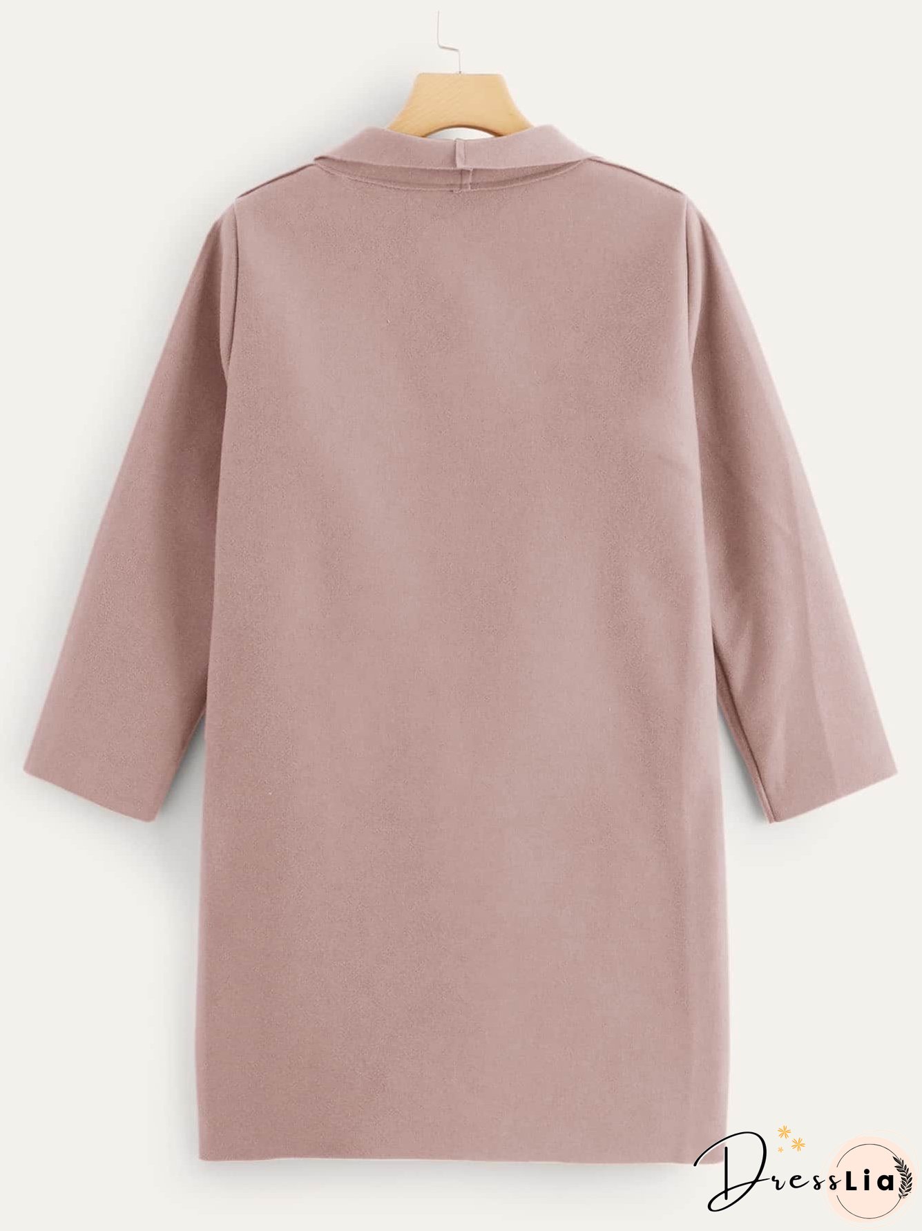 Solid Shawl Collar Dual Pocket Coat for Women
