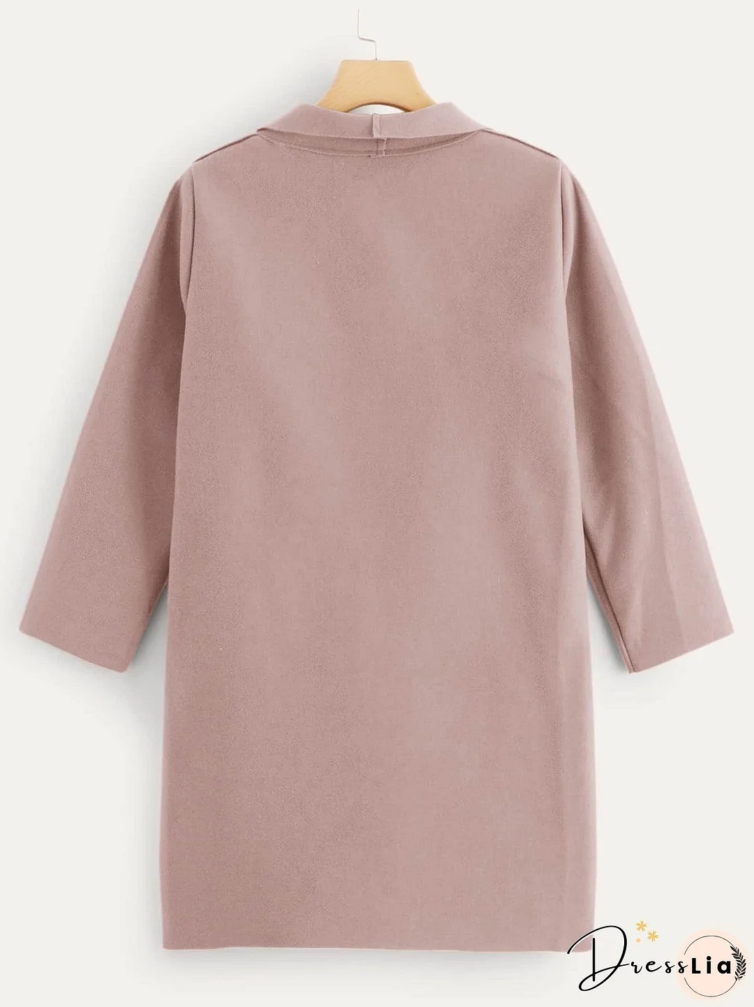 Solid Shawl Collar Dual Pocket Coat for Women