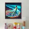 Girl In Fluorescent Skirt On The Beach - 11CT Stamped Cross Stitch - 45*45cm