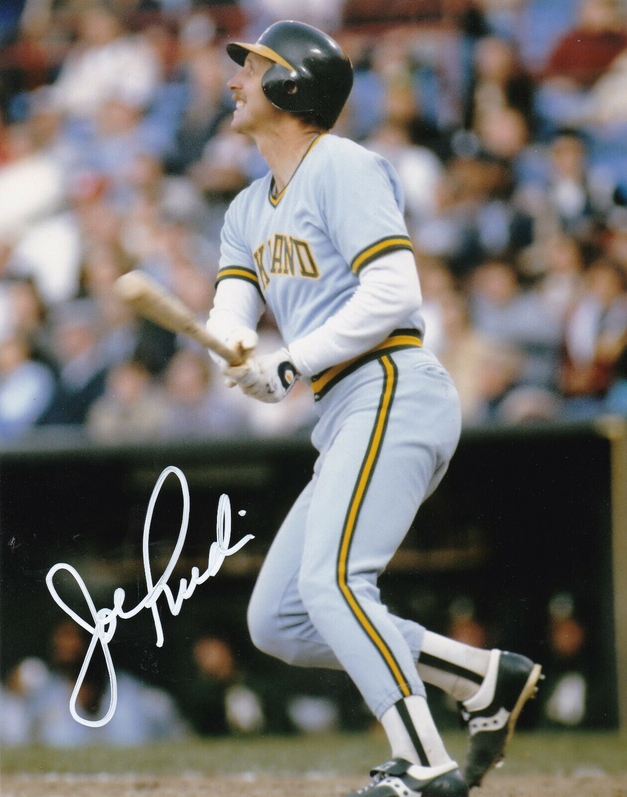 JOE RUDI OAKLAND A'S ACTION SIGNED 8x10