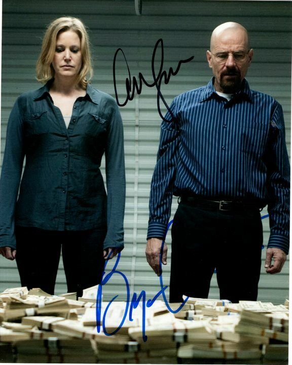 ANNA GUNN and BRYAN CRANSTON signed BREAKING BAD SKYLER & WALTER 8x10 Photo Poster painting