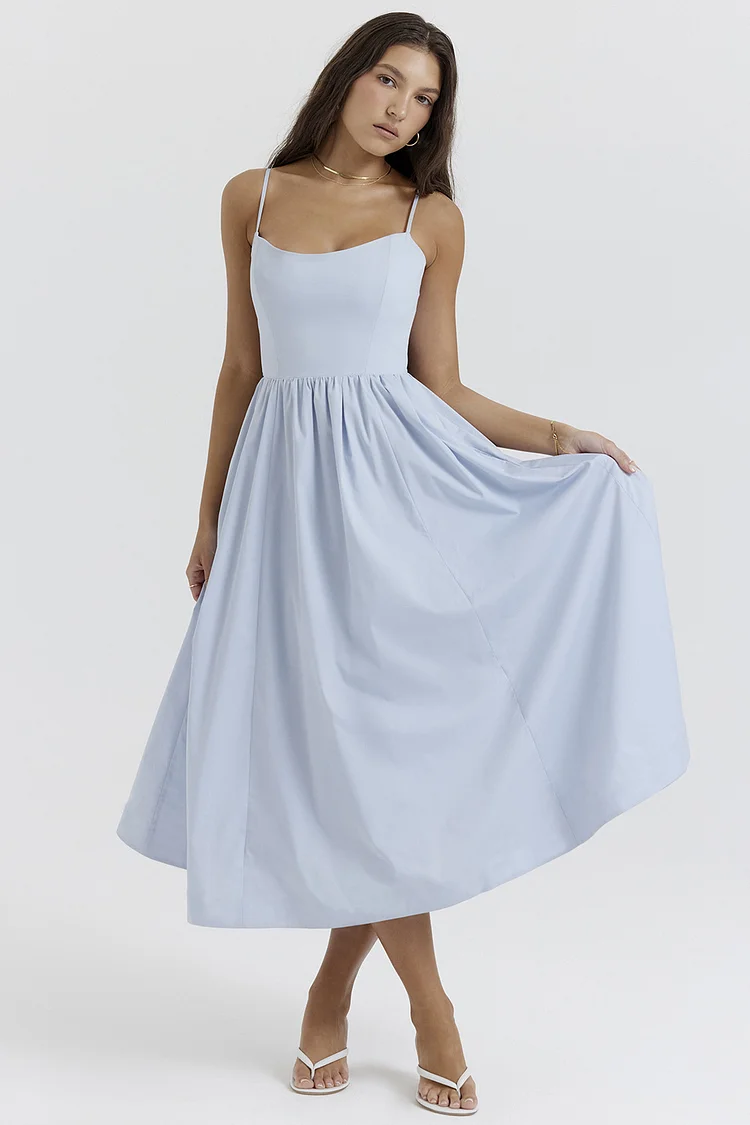 Everyday Light Blue Pocket Cami Midi Dress