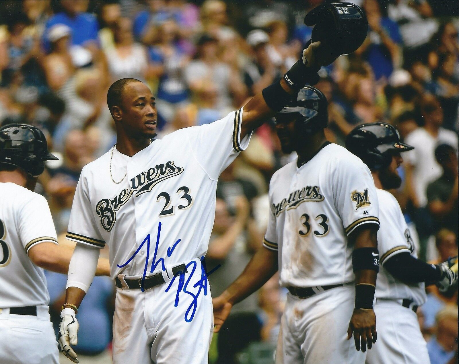 Signed 8x10 KEON BROXTON Milwaukee Brewers Autographed Photo Poster painting - COA