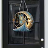 (US Local)Acrylic Moonlight Goddess Diamond Art Hanging Pendant for Garden Window Decor(D)