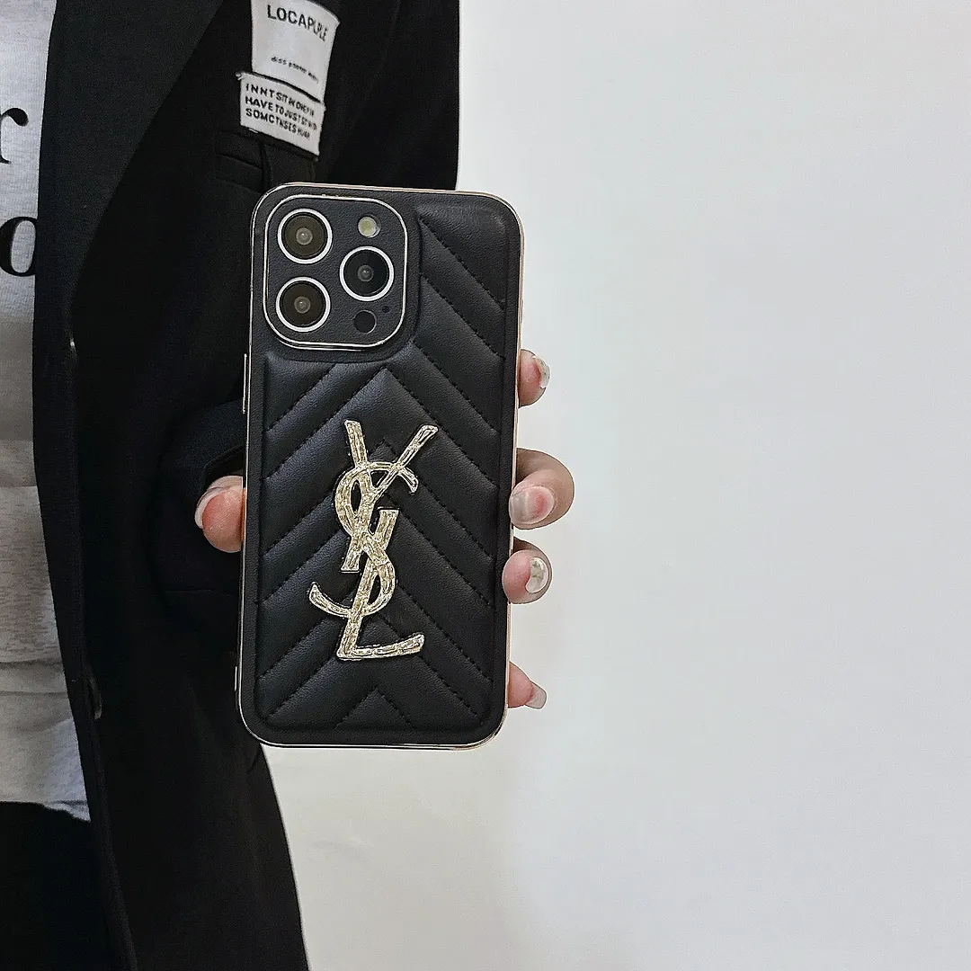 YSL Luxury Loulou In Quilted Leather Electroplating Apple iPhone Case
