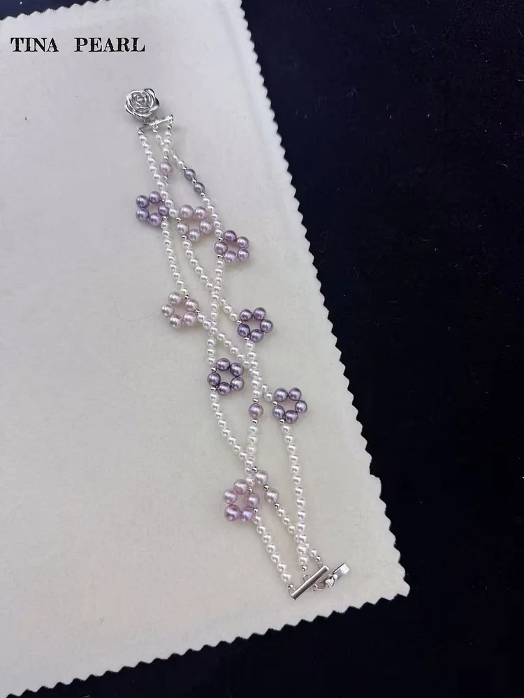 2026 TINA Jewelry Freshwater pearl gradient flower creative bracelet
