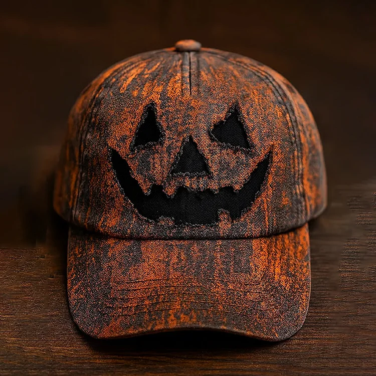 Unisex  Fall Pumpkin Devil Embroidered  Hat