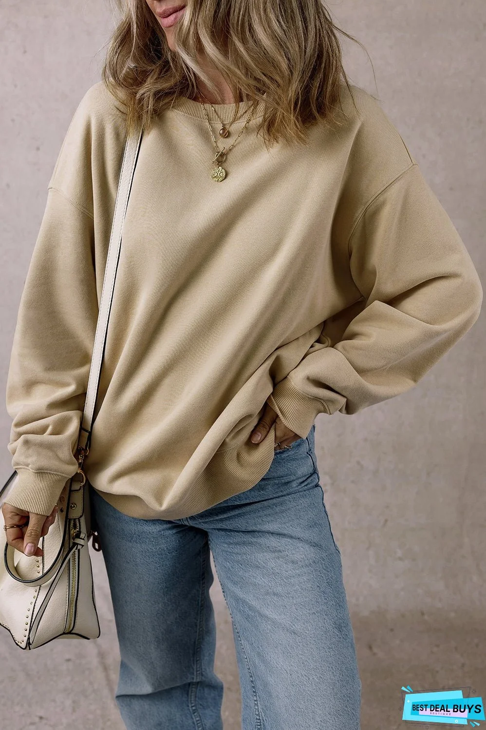 Crew Neck Fleece Sweatshirt