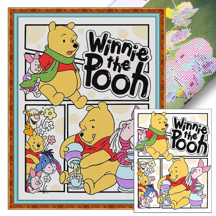 Disney Winnie The Pooh And Piglet - Printed Cross Stitch 11CT 50*67CM
