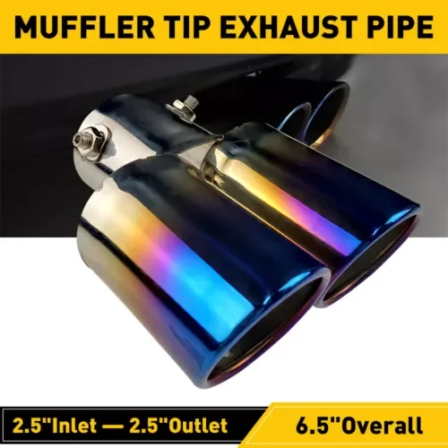 Dronehint Car Auto Blue Rear Exhaust Pipe Tail Tip Muffler Throat Tailpipe Auto Parts B (For: Acura) Parts