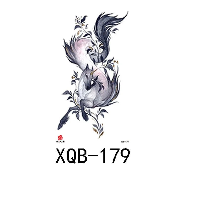 Small full arm waterproof tattoo stickers fierce wolf head animal arm lasting European and American tattoo stickers