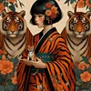 【Limited Stock Sale】Girl And Tiger-11CT Stamped Cross Stitch 50*50cm tapestrymarket
