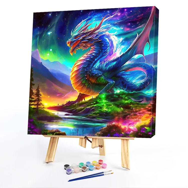 Oil Paint By Numbers - Colorful Dragon - 40*40CM