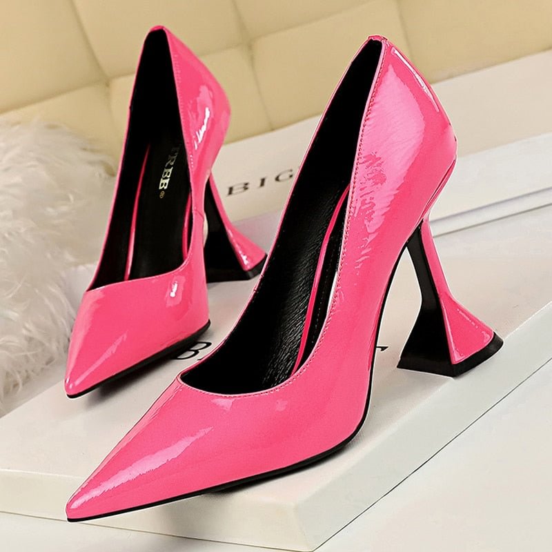 BIGTREE Shoes New Patent Leather Woman Pumps Fashion Women Shoes Banquet Shoes High Heels Spring Heeled Shoes Female Heels 2021