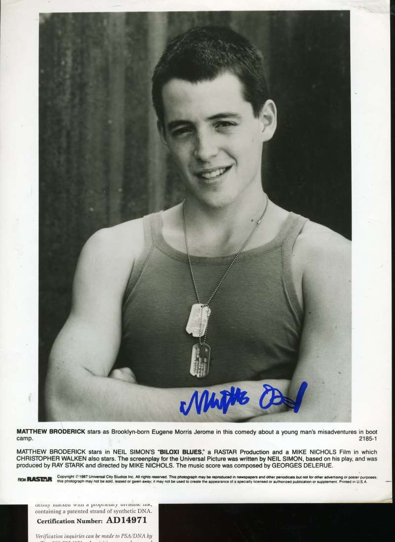 Matthew Broderick Signed Psa/dna Coa 8x10 Photo Poster painting Authentic Autograph Biloxi Blues