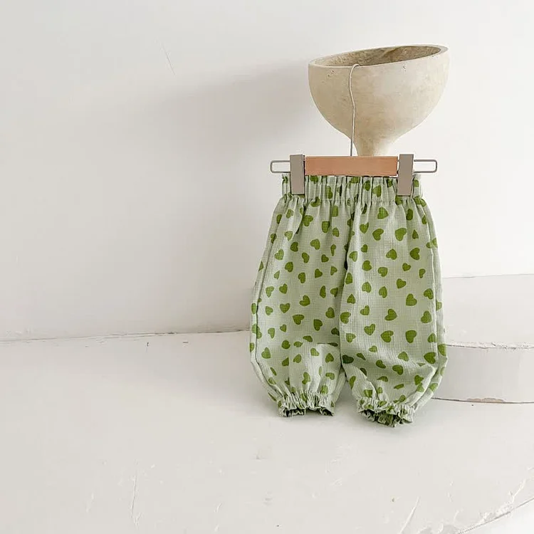 Baby Toddler Heart Floral Bear Casual Pants