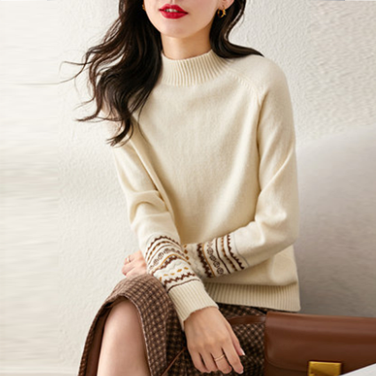 Knitted Long Sleeve Casual Shift Sweater