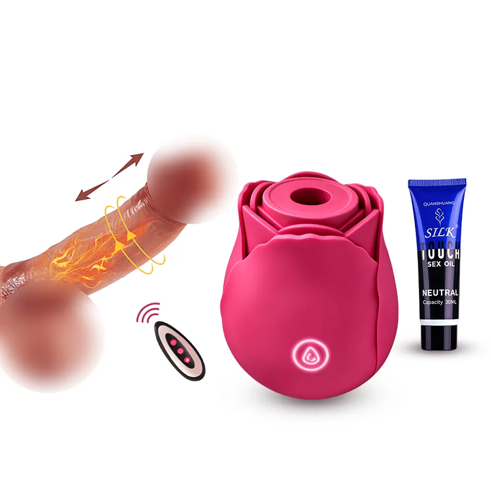 Thrusting Massager & Rose Suction Toy Vibrator