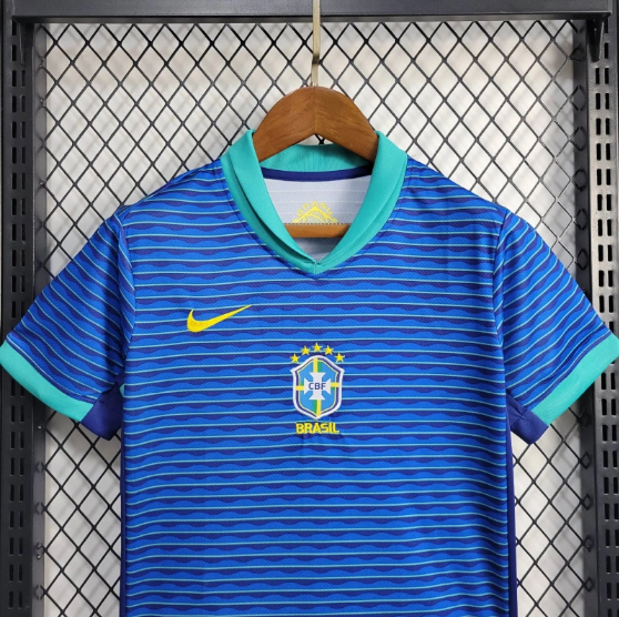 2024 Brazil Away Kids Kit Football jersey Thai Quality