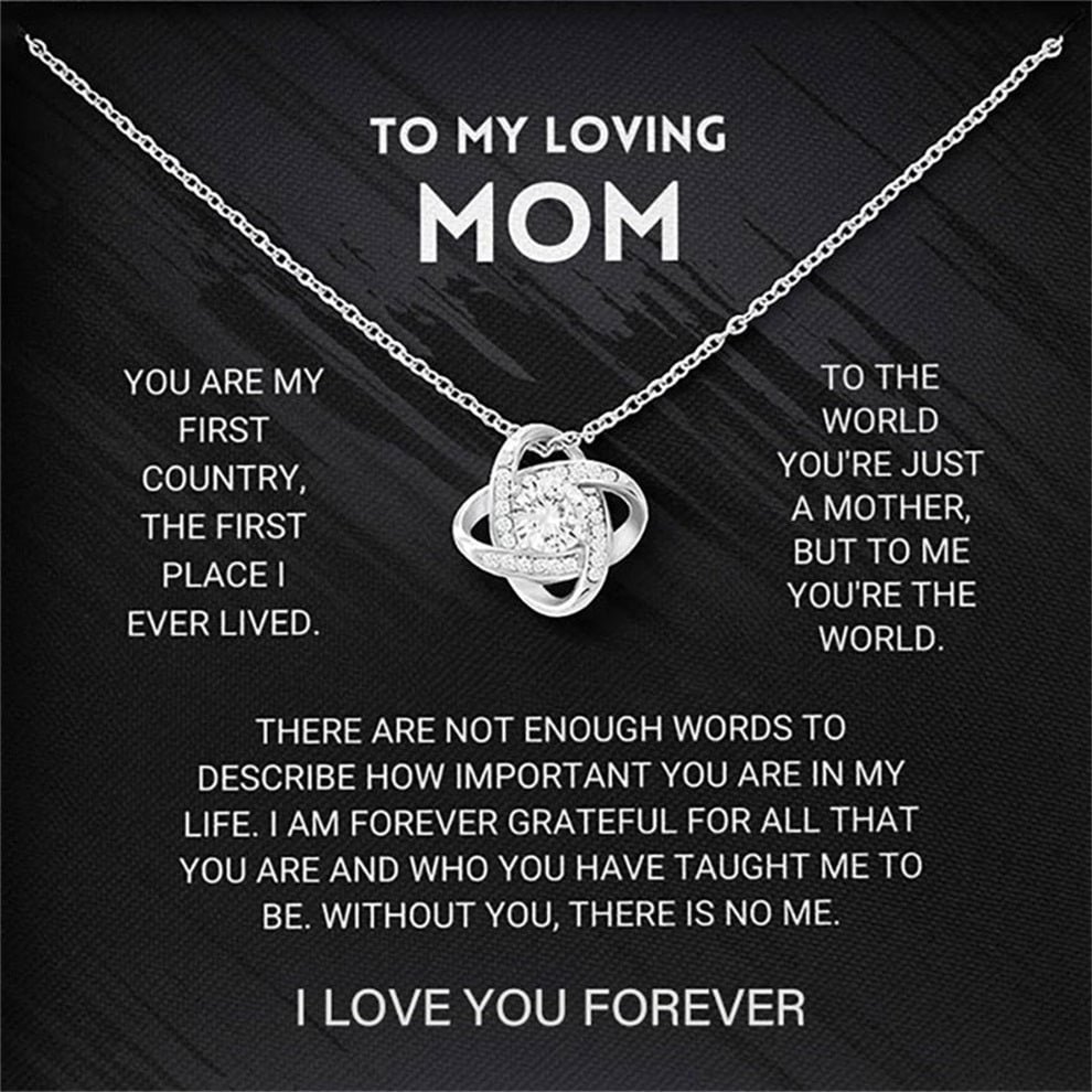MOM - YOU'RE THE WORLD - LOVE KNOT NECKLACE