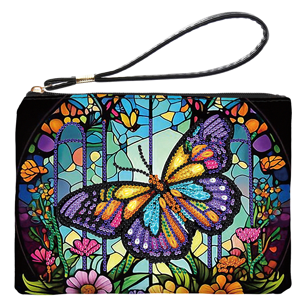 PU Partial Special Shaped Butterfly 5D DIY Diamond Painting Wallet Daily Purse