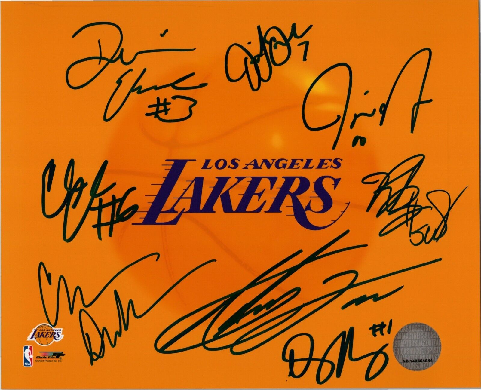 ~~2012-13 LA Lakers Team x8 Authentic Hand-Signed Antawn Jamison