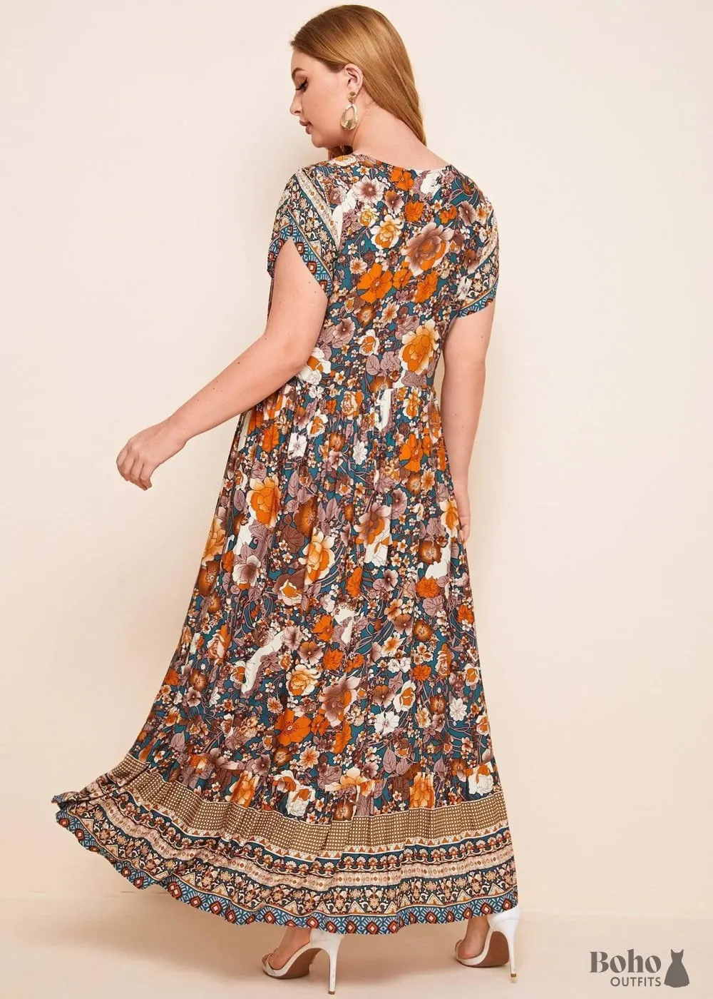 Boho Plus Size Nelly Maxi Dress For Women