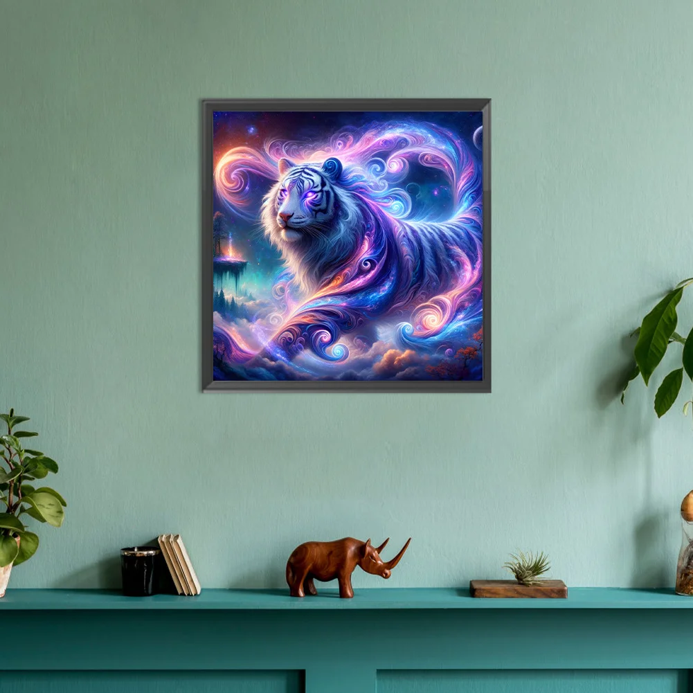 Diamond Painting - Full Round Drill - Purple Tiger(Canvas|30*30cm)