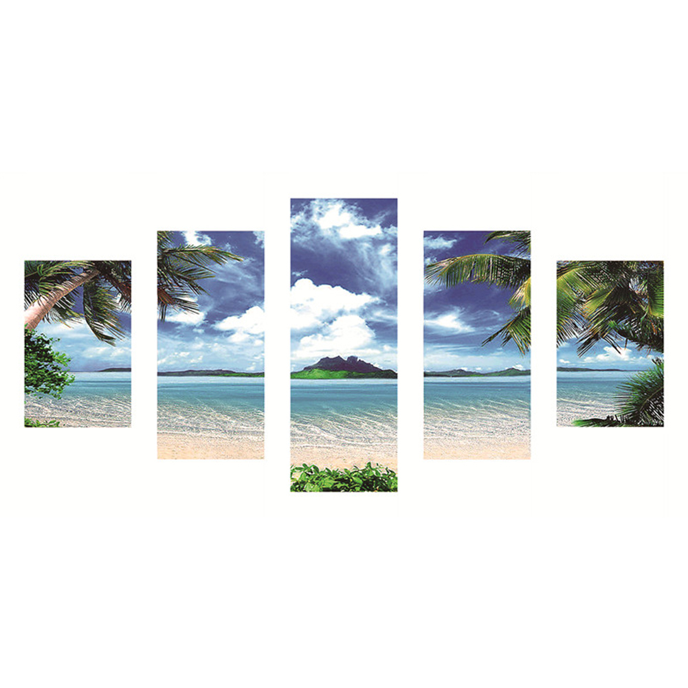 

80*40CM - Multi-picture Round Drill Diamond Painting - 5pcs Seaside, 501 Original