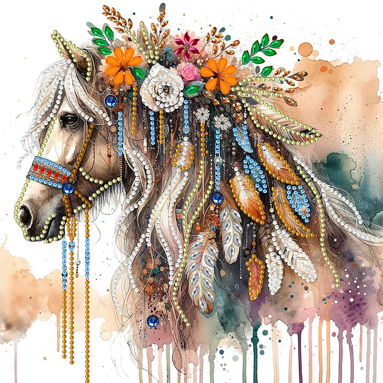 Horse 30*30CM (Canvas) Special Shaped Drill Diamond Painting gbfke