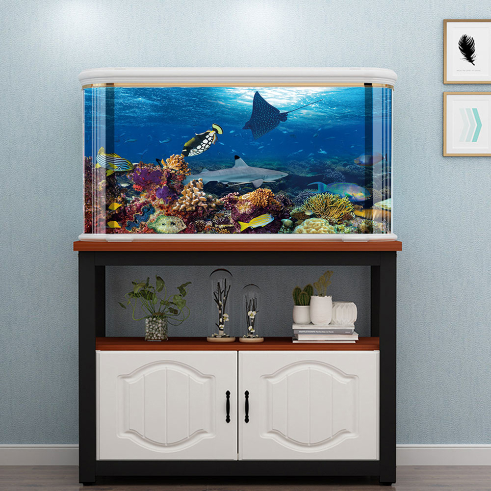 

3D Underwater World Aquarium Sticker Fish Tank Decoration Poster (50x80cm, 501 Original