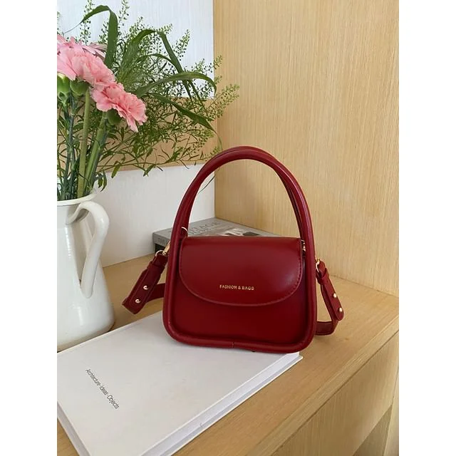 Bag Handle Crossbody Leather Faux Top Flap